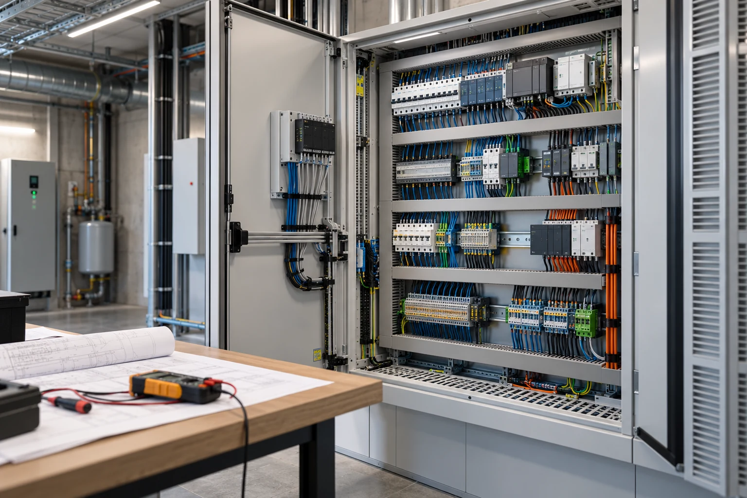 Quadros e equipamentos de uma instalação elétrica — imagem ilustrativa